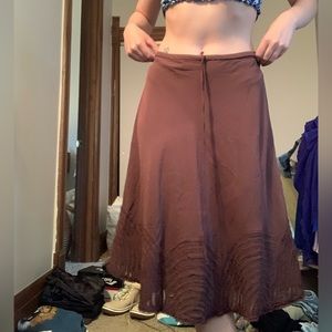Gorgeous 100% silk brown skirt size small